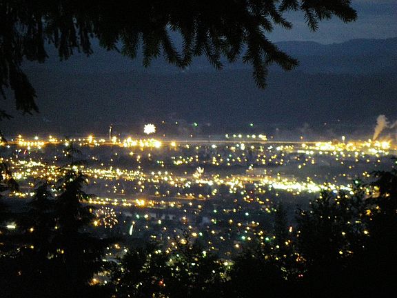 Beautiful city lights at night