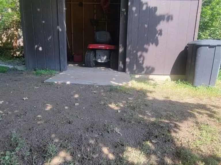 Built in storage shed
