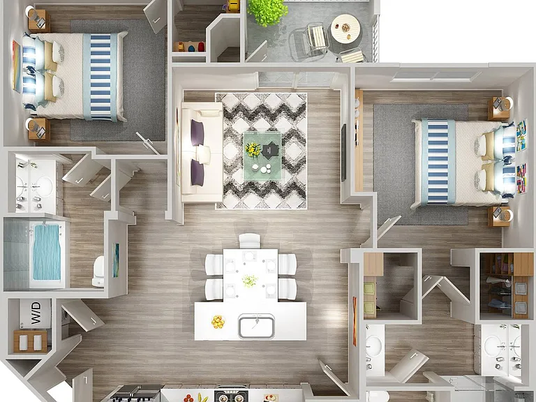 Fontaine | 2 Bed/2 Bath 
 | 1,025 SF Fontaine | 2 Bed/2 Bath 
 | 1,025 SF