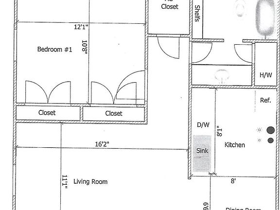 1 bedroom 1 Bath
