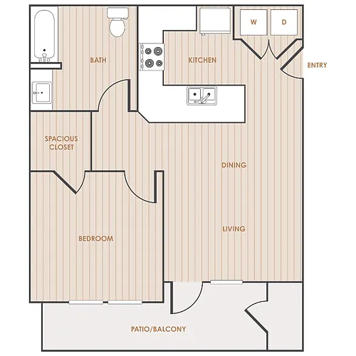 Floor plan 1 Bedroom 1 Bathroom 11A