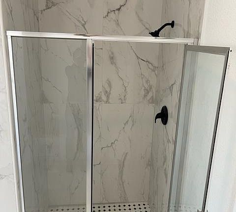 Floor-to-ceiling tile shower that create a spa-like ambiance