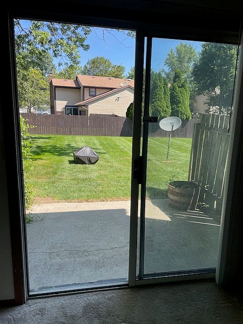 patio and backyard