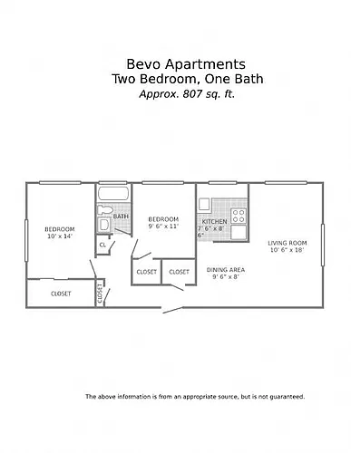 Floor plan 2 Bedroom_1Bath