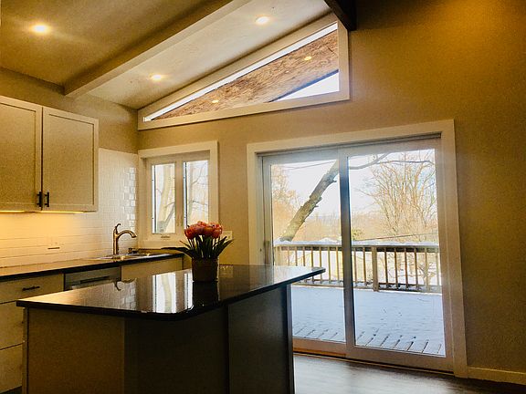 Large deck off kitchen