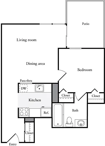 Floor plan 1 Bedroom F