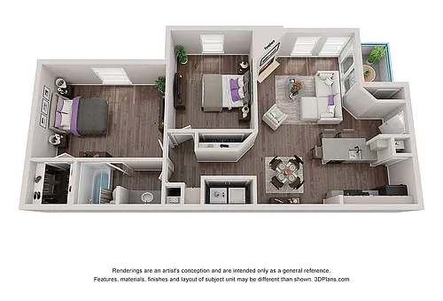 Floor plan 2 Bedroom 1 Bath