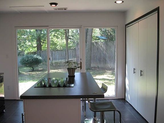 Kitchen facing yard
