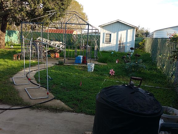 Backyard with gazebo frame