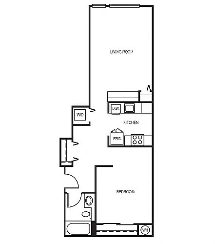 Floor plan 1X1 685
