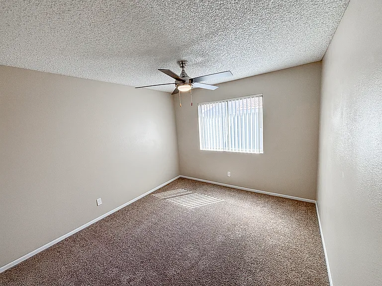 2 bedroom - 2 bathroom apartment:
-main bedroom with sliding 3 door closet, ceiling fanlight and window seat