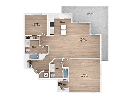 Floor plan 2x2-1189