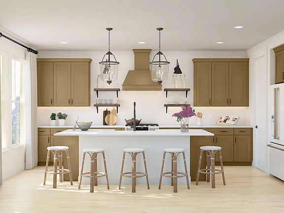 Kitchen with pendant lights