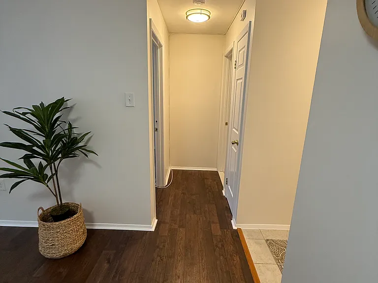 Hallway to bedroom and bathroom