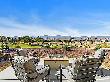firepit and golf view