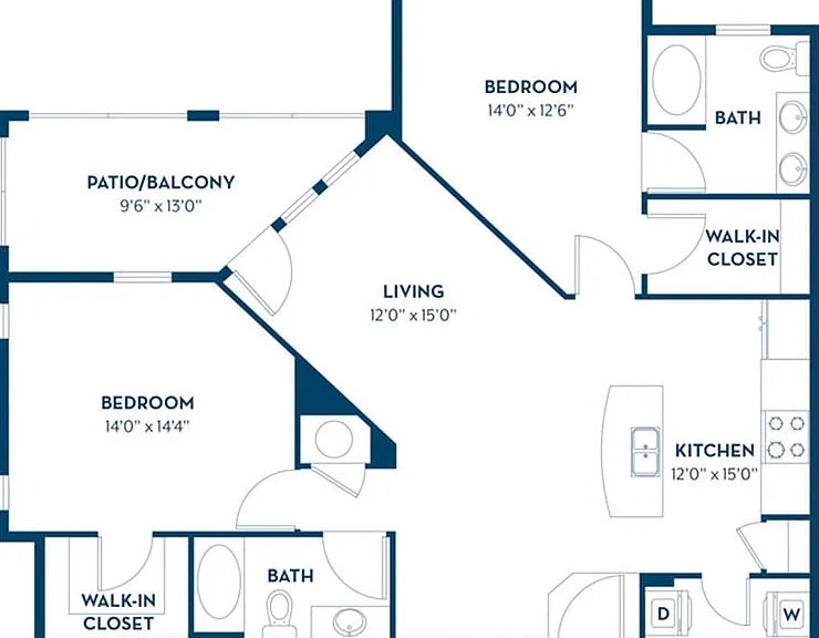 2 Bedroom | 2 Bath | 1240 SF 2 Bedroom | 2 Bath | 1240 SF