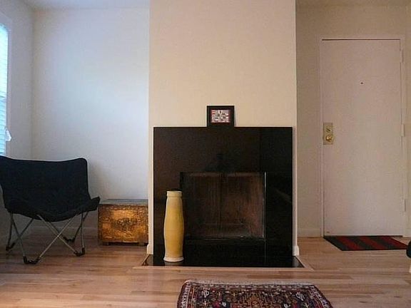 Real working fireplace.