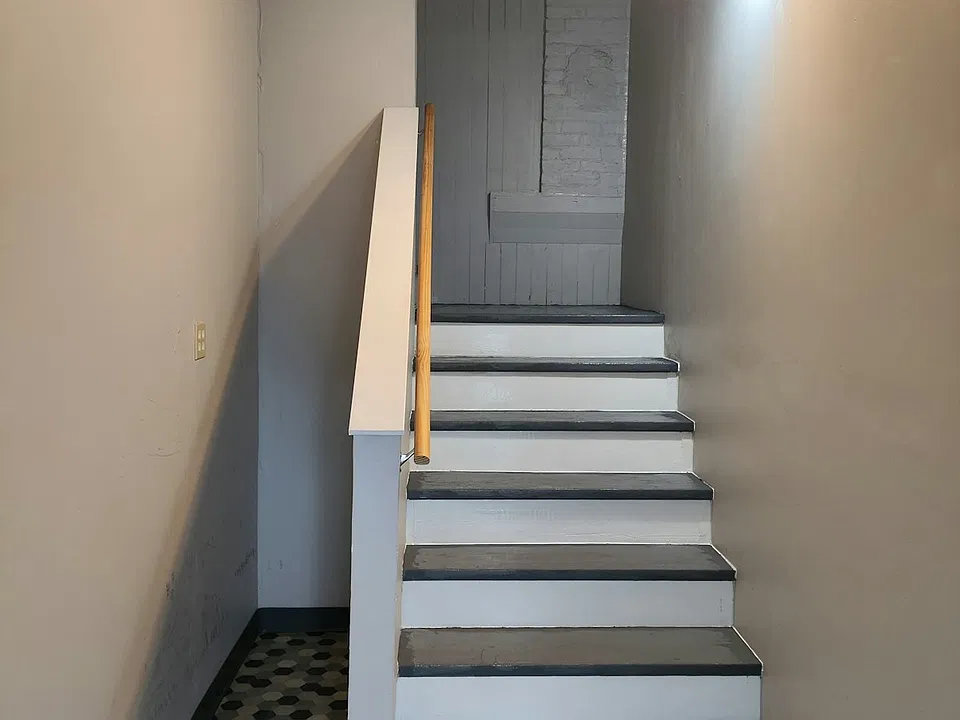 Entry - newly painted stairs