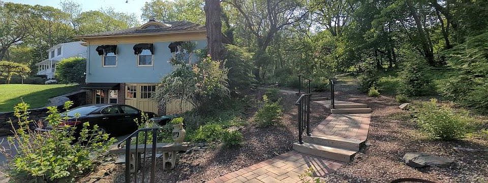 Carriage house and path