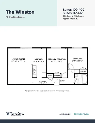 Floor plan 109-409 112-412