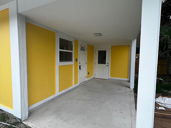 Back porch with laundry room