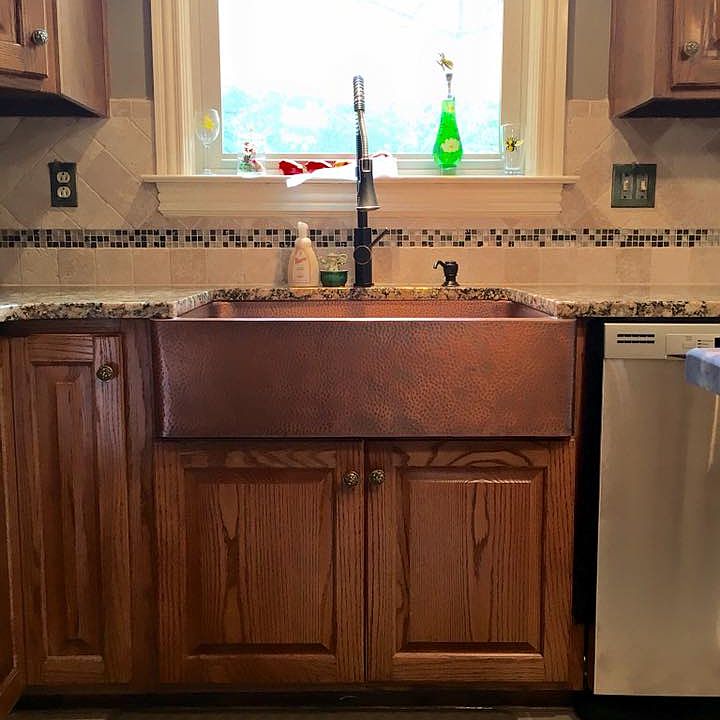 Copper farm house sink