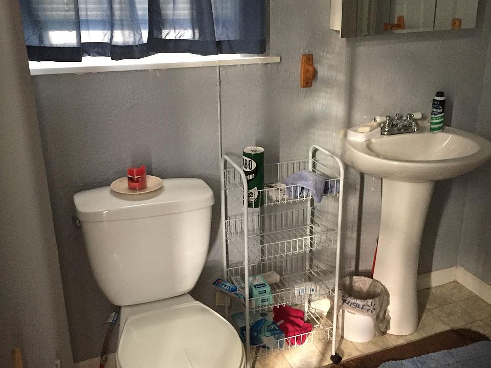 Into bathroom