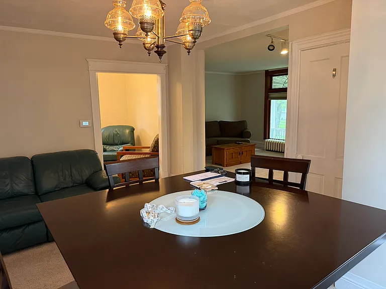 From the dining room, looking into the office area and the living room.