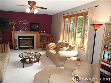 familyroom with cozy fireplace