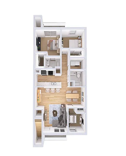 Floor plan 3 Bed, 2 Bath