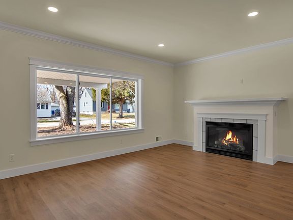 Fireplace + covered front porch