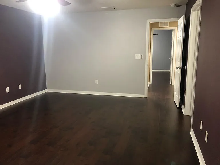Master bedroom with newly laid wooden floor