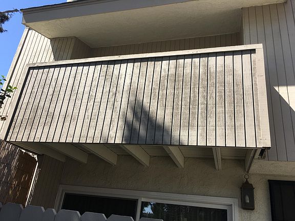 front of unit and balcony