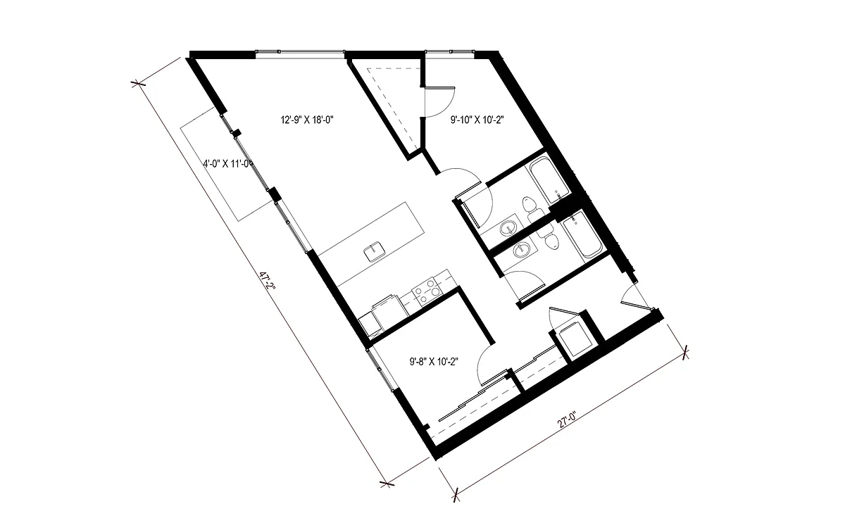 Floor plan 2 Bedroom - C12