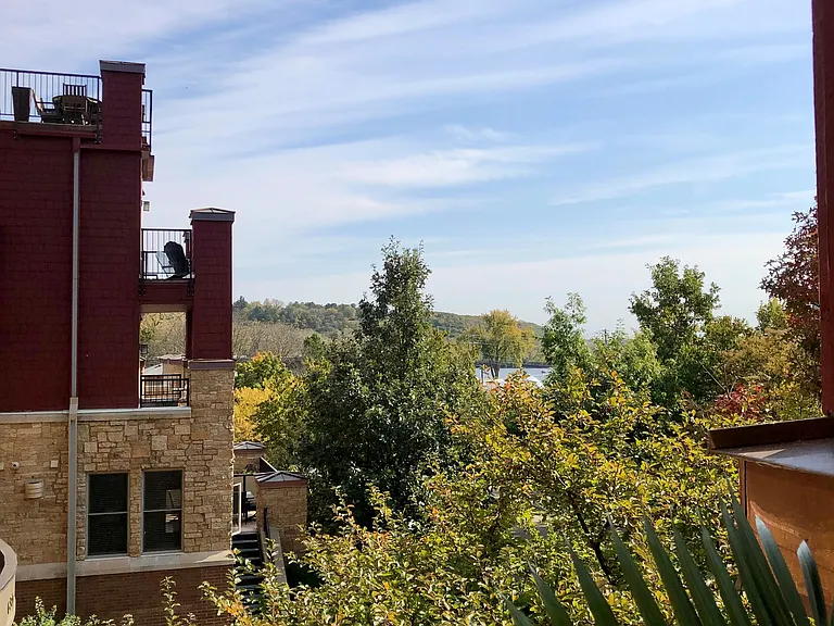 Seasonal view(s) to river and bridges from porch.