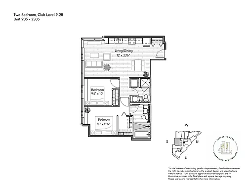 Floor plan 2 Bedroom 2 Bathroom