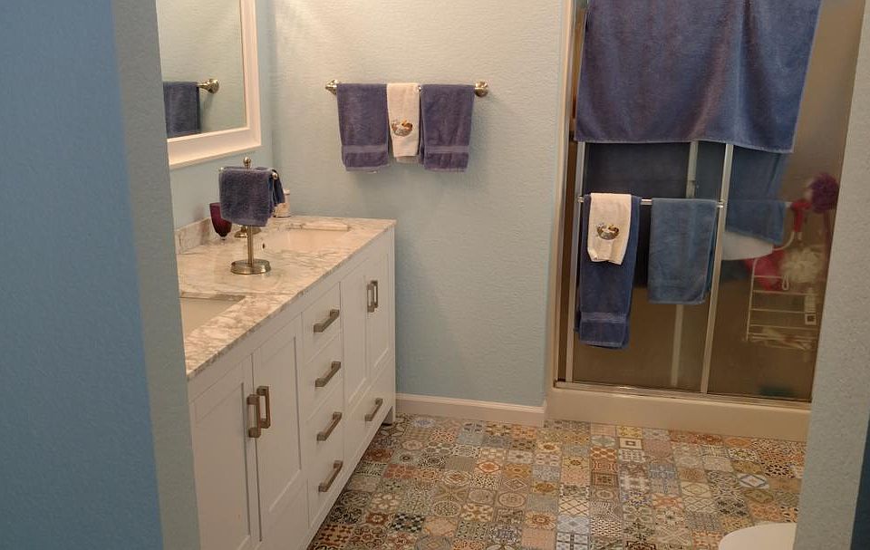 expanded master bathroom