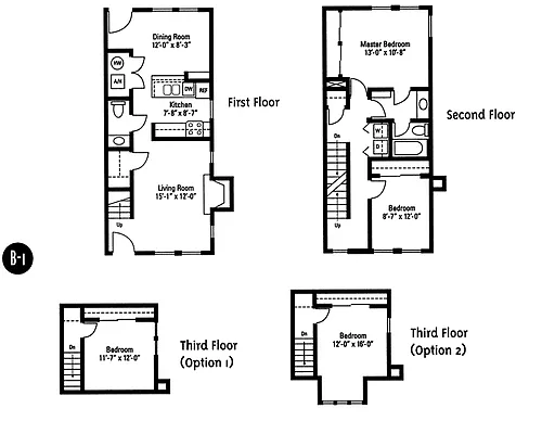 Floor plan 3 Bedroom Townhome