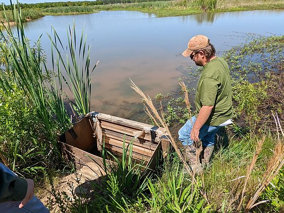 Water control structure on north wetland complex