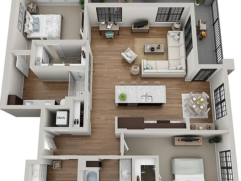 Floor Plan 2F | Arrabelle Apartments | Apartments in Cedarburg, WI Floor Plan 2F | Arrabelle Apartments | Apartments in Cedarburg, WI