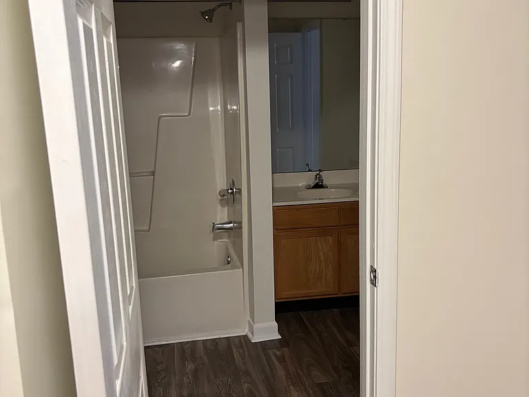 Bathroom has access from kitchen.