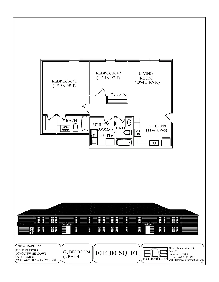 Floor plan Two Bedroom Two Bath Apartment