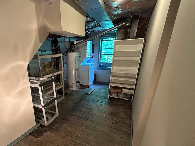 Lots of storage space in utility room