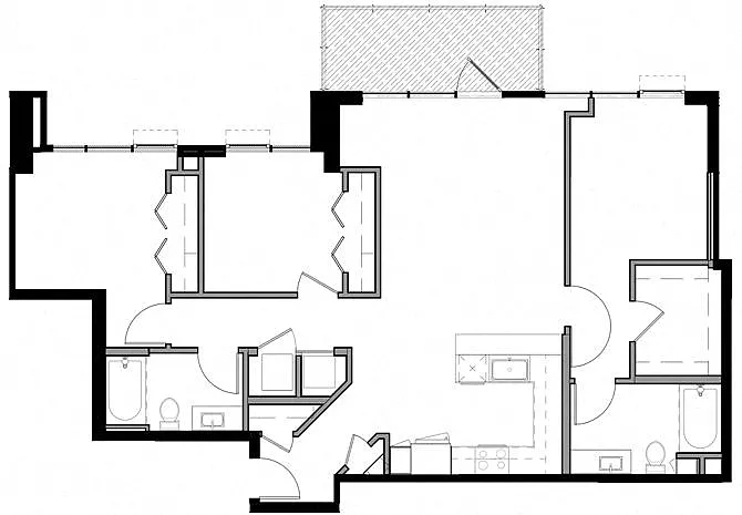 Floor plan 3D w/ Balcony