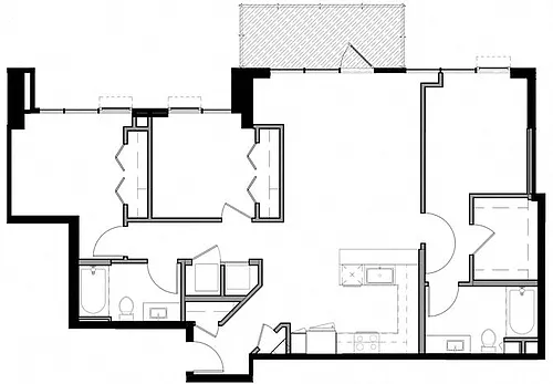 Floor plan 3D w/ Balcony