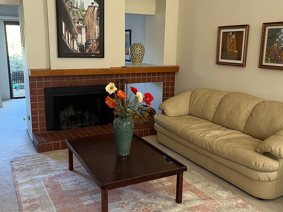 Living room and fireplace