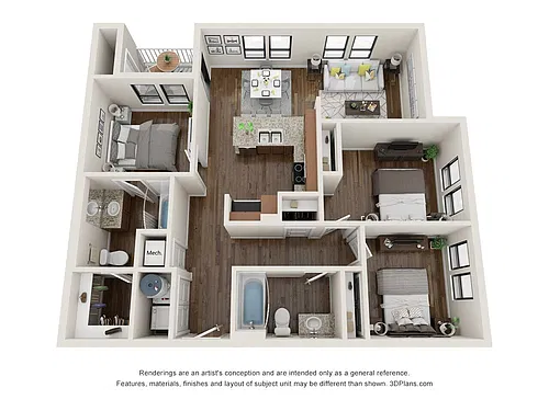 Floor plan 3 Bedroom C
