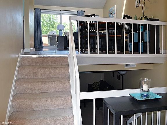 Upper level Living Room and lower level Family Room from Foyer