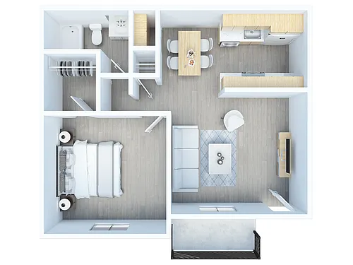 Floor plan One Bed One Bath