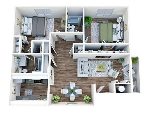 Floor plan Two Bed Two Bath Renovated